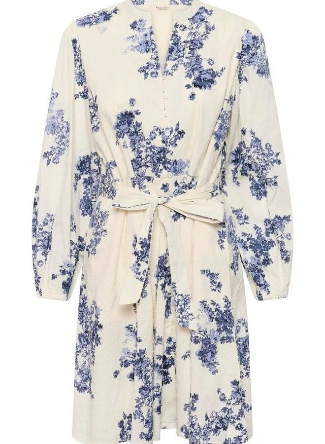 Robe Part Two Avira écrue fleurie bleu