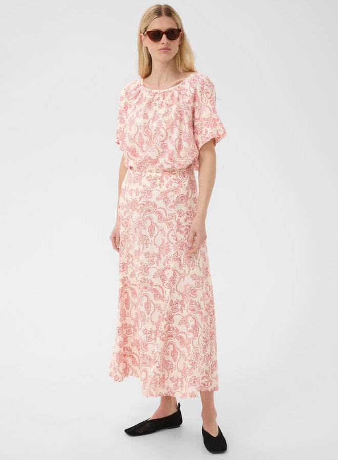 Blouse Part Two Bentha blanche paisley rouge cerise