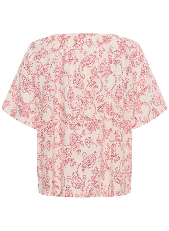 Blouse Part Two Bentha blanche paisley rouge cerise