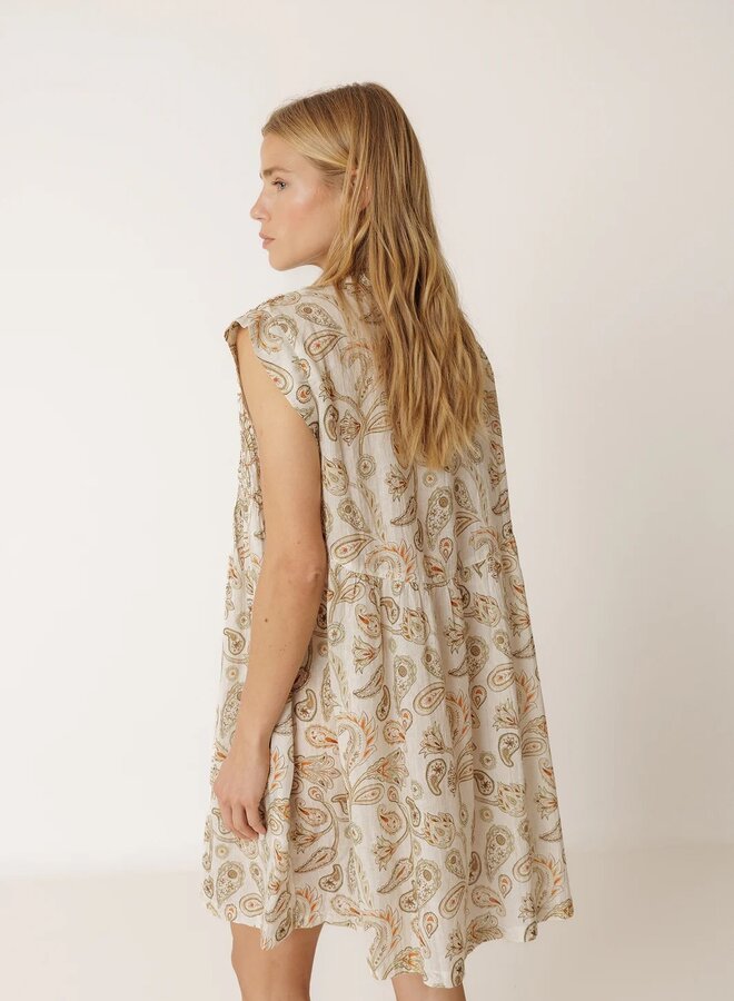 Robe Indi & Cold écrue paisley vert multi