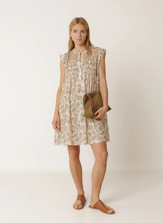 Robe Indi & Cold écrue paisley vert multi