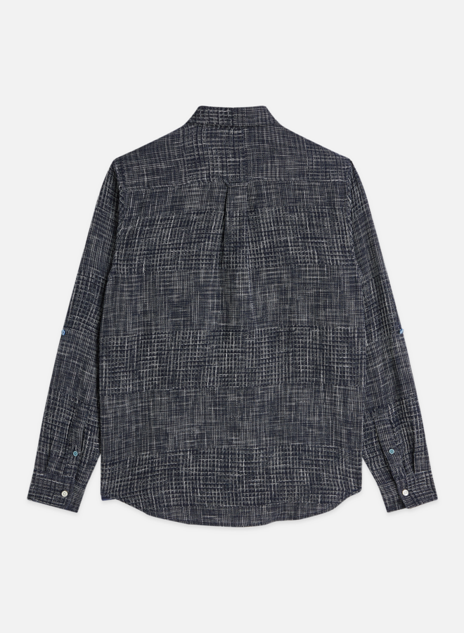 Chemise Scotch & Soda tissée gaufrée bleu marine à 2 poches à rabats