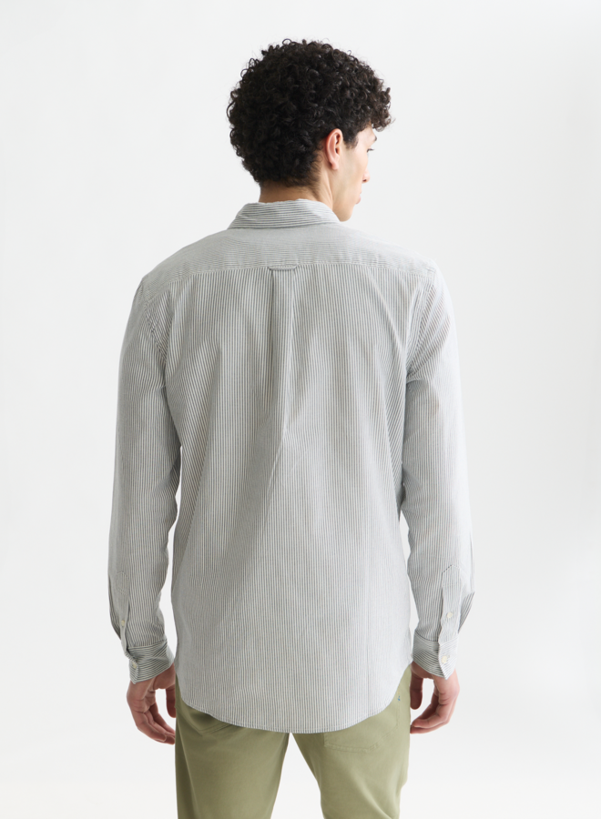 Chemise Scotch & Soda Oxford rayée bleu gris & blanche
