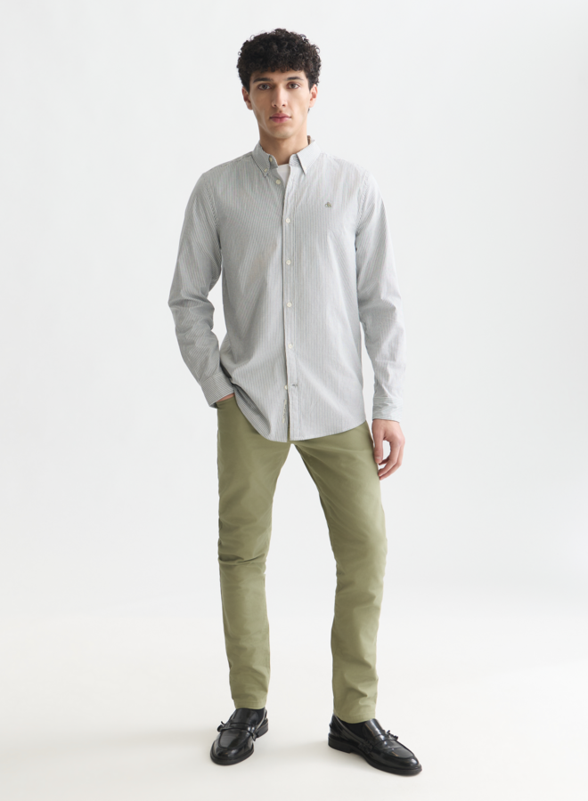 Chemise Scotch & Soda Oxford rayée bleu gris & blanche