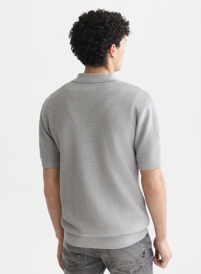 Polo Scotch & Soda en tricot gris pâle
