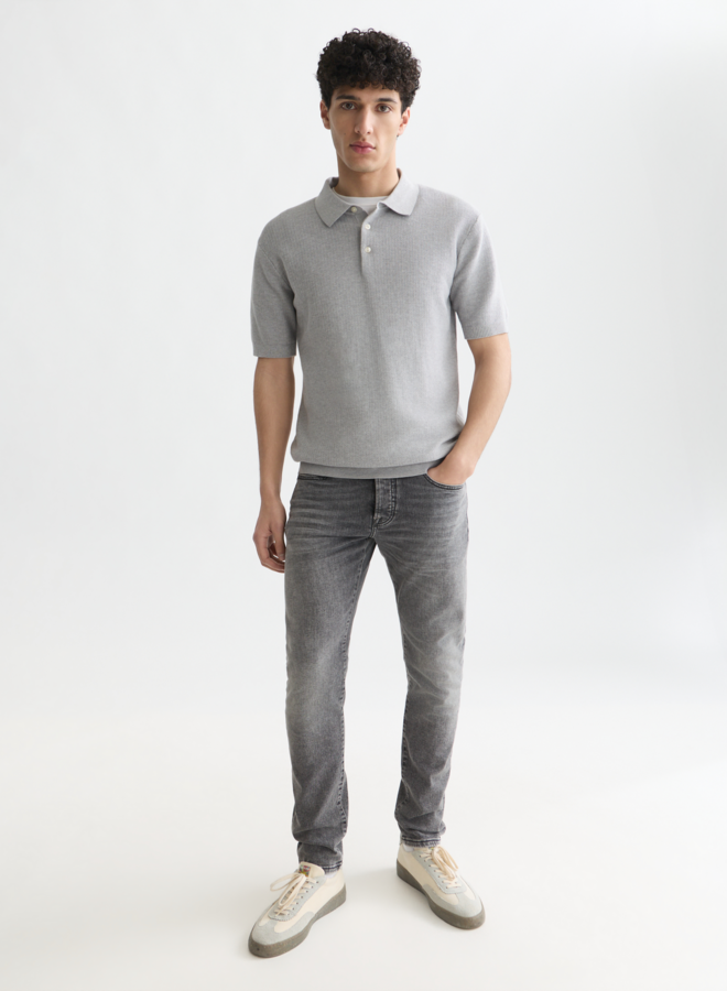 Polo Scotch & Soda en tricot gris pâle