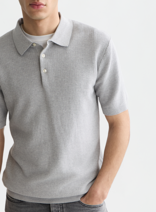 Polo Scotch & Soda en tricot gris pâle