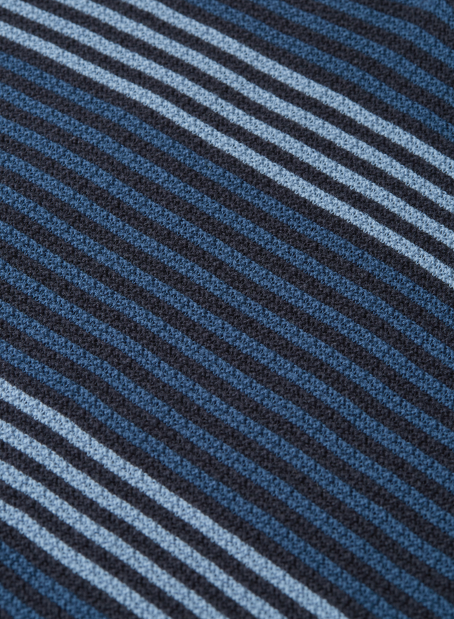 Polo Scotch & Soda rayé bleu marine & bleu pâle multi