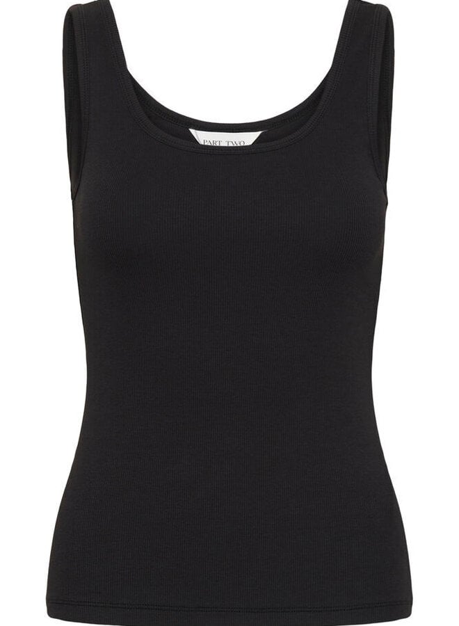 Camisole Part Two Roselyn côtelée noire