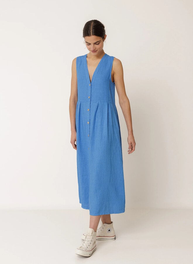 Robe Indi &Cold longue en lin bleu azul