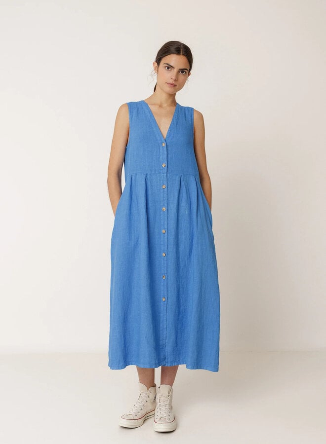 Robe Indi &Cold longue en lin bleu azul