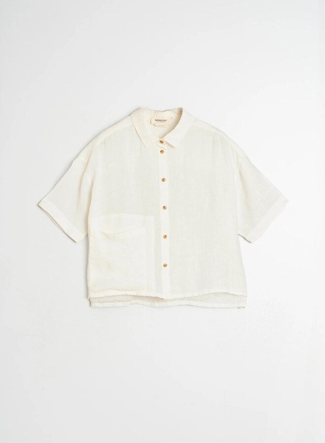 Chemisie Indi &Cold manches courtes en lin blanc