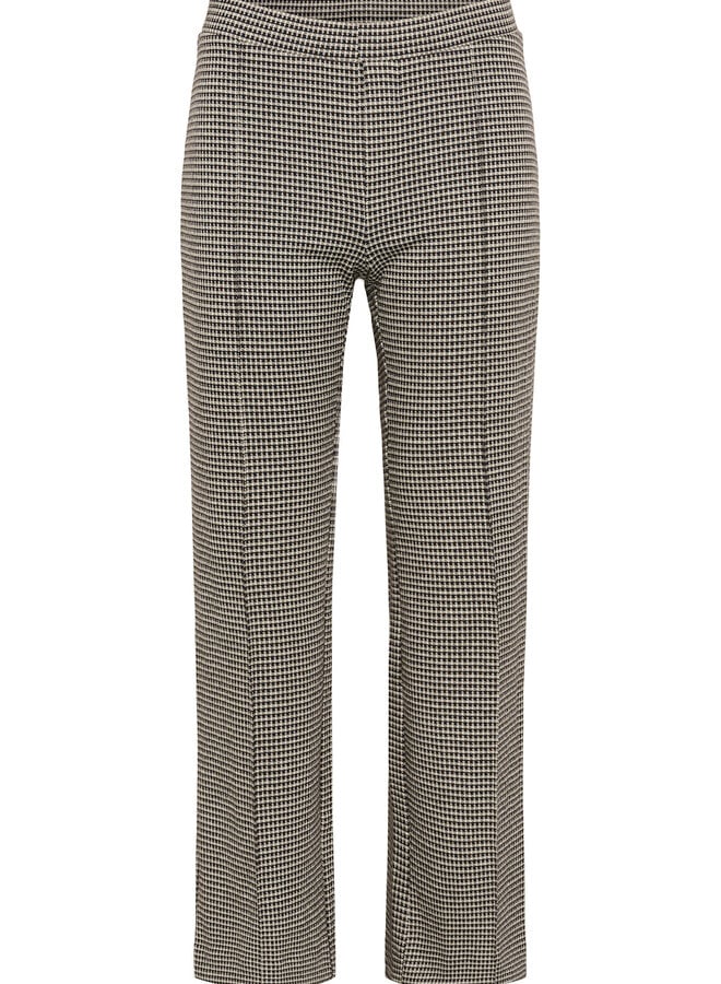 Pantalon Part Two Pontas en jersey à petits carreaux noirs & bruns