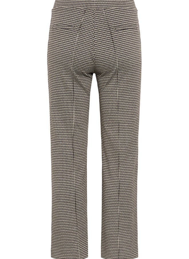 Pantalon Part Two Pontas en jersey à petits carreaux noirs & bruns