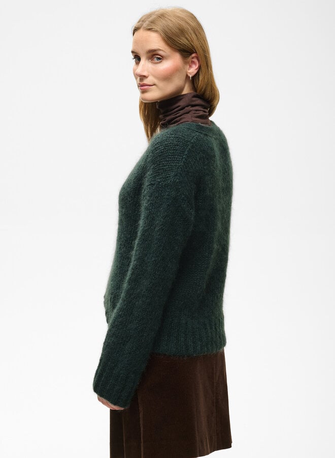 Cardigan Part Two Zendaya à col V boutonné en mohair vert pignons verts