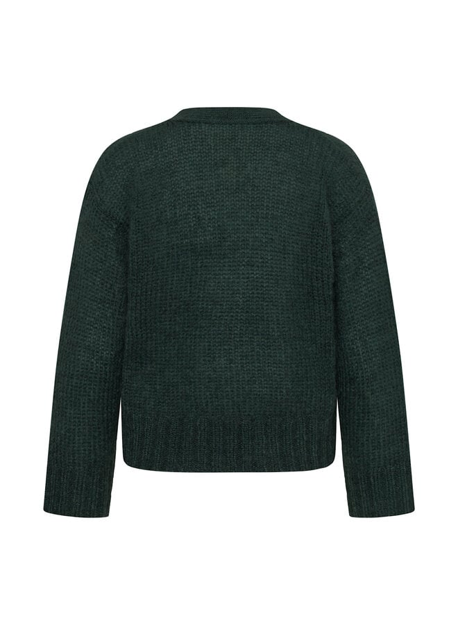 Cardigan Part Two Zendaya à col V boutonné en mohair vert pignons verts