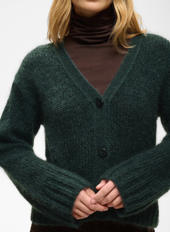 Cardigan Part Two Zendaya à col V boutonné en mohair vert pignons verts