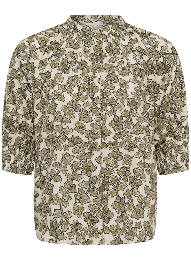 Blouse Part Two Almeras imprimée vert