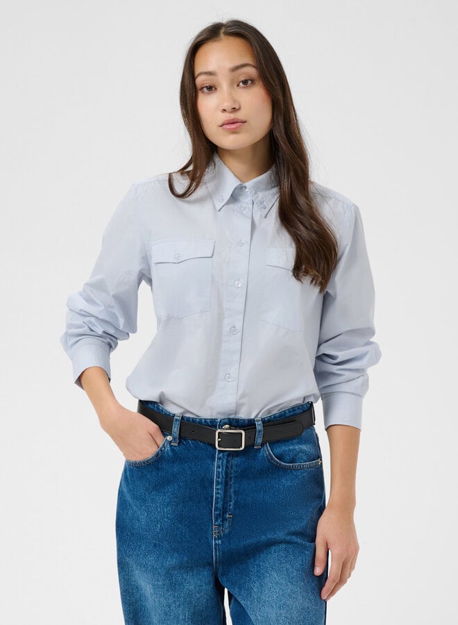 Chemise Part Two Chana à col classique & poches à rabats bleu aube