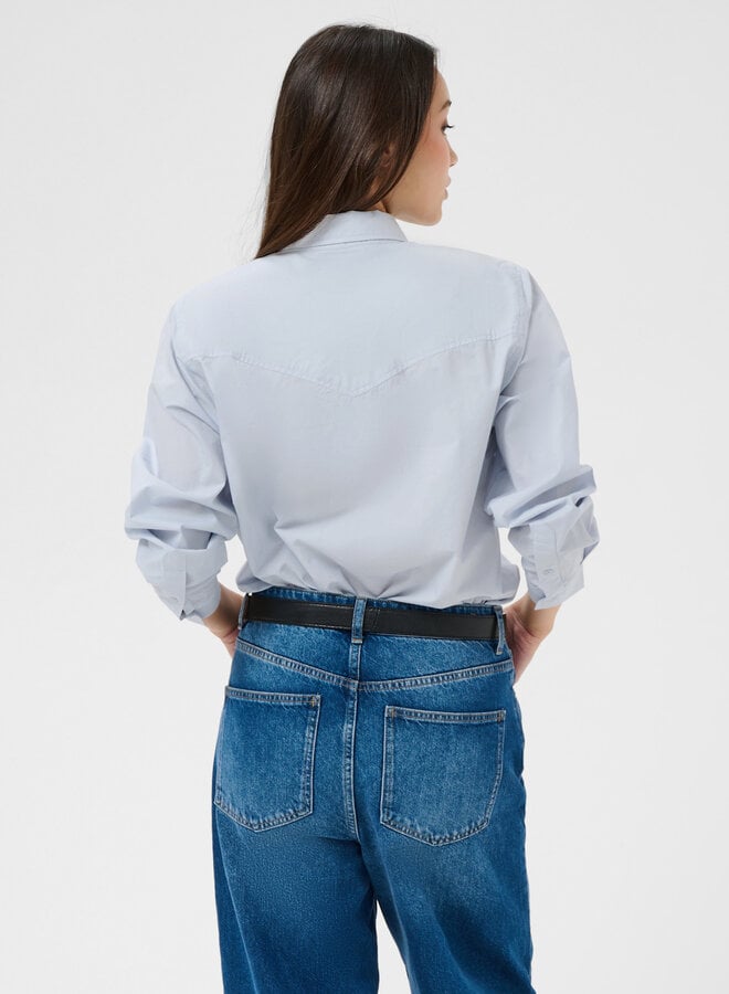 Chemise Part Two Chana à col classique & poches à rabats bleu aube