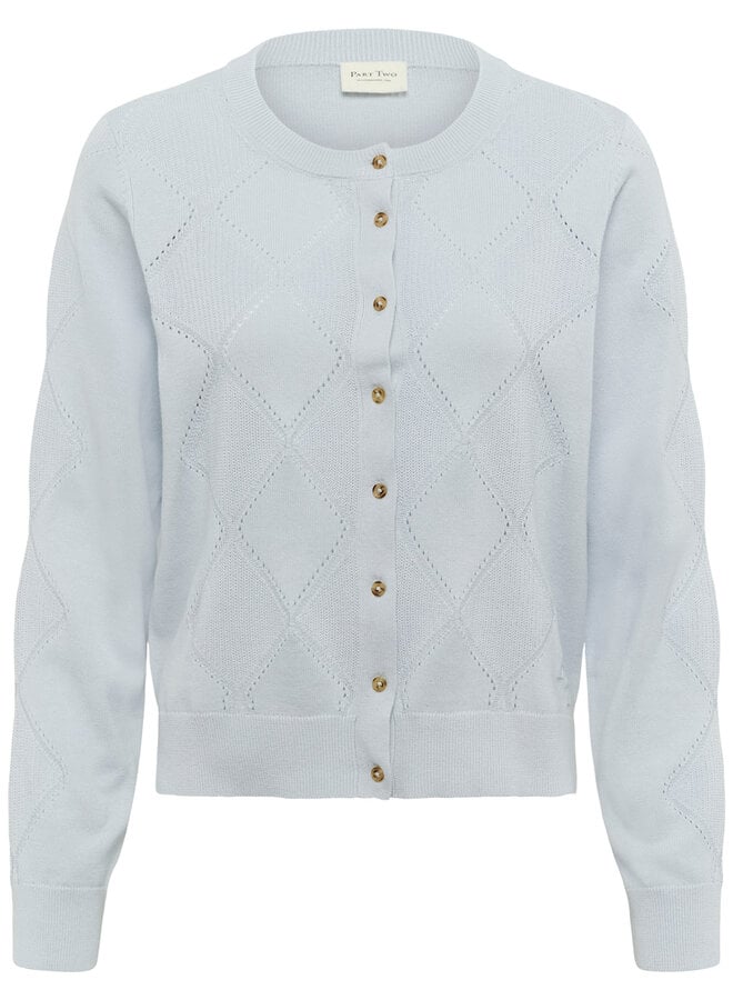 Cardigan Part Two Cianna à col rond boutonné bleu aube