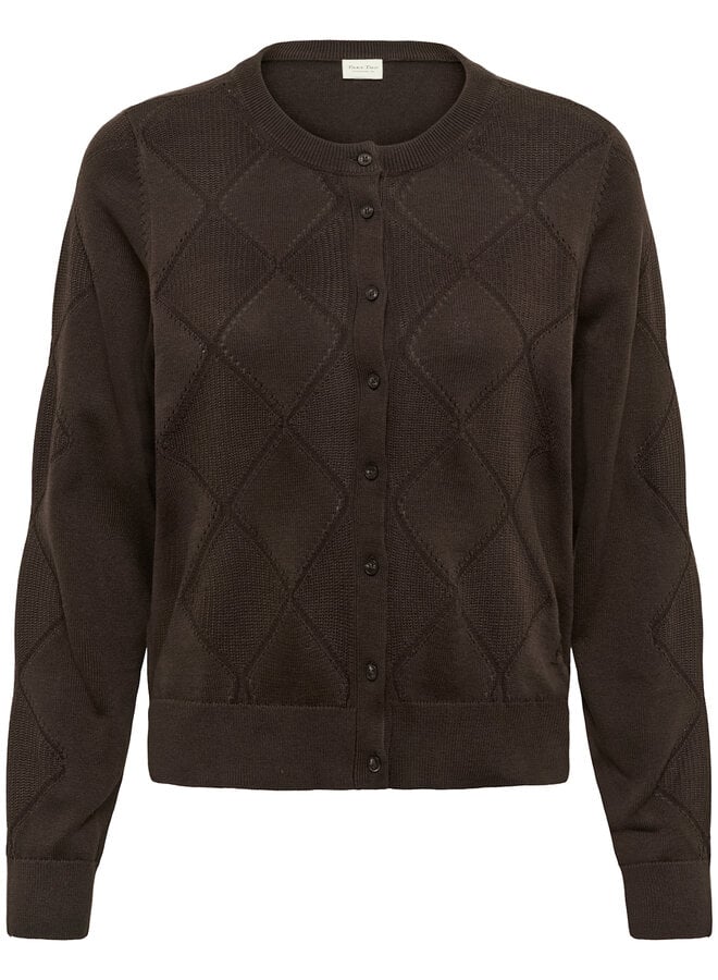 Cardigan Part Two Cianna à col rond boutonné brun