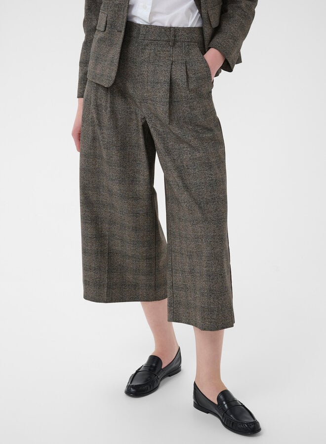 Pantalon Part Two Clementina à plis Prince-de-Galles noir & brun