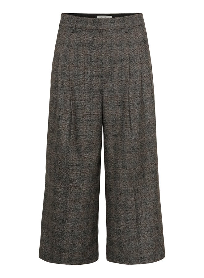 Pantalon Part Two Clementina à plis Prince-de-Galles noir & brun