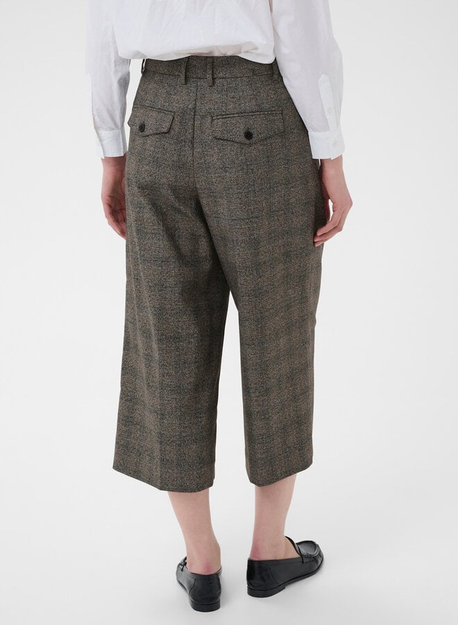 Pantalon Part Two Clementina à plis Prince-de-Galles noir & brun