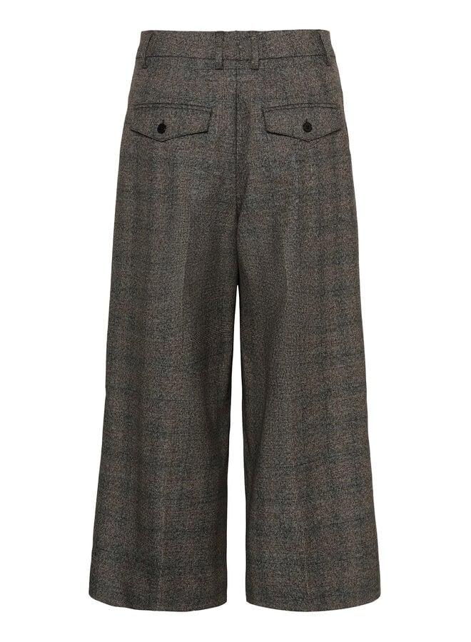 Pantalon Part Two Clementina à plis Prince-de-Galles noir & brun