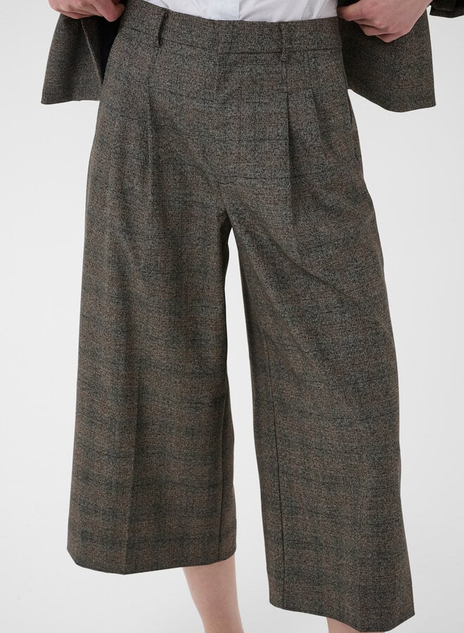 Pantalon Part Two Clementina à plis Prince-de-Galles noir & brun