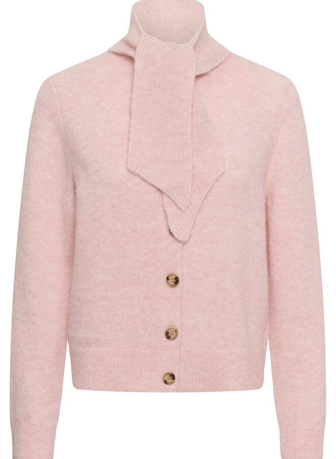 Cardigan Part Two Chanie à foulard détachable rose mélange
