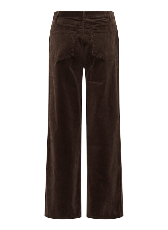 Pantalon Part Two Cathrina en velours à fines côtes brun