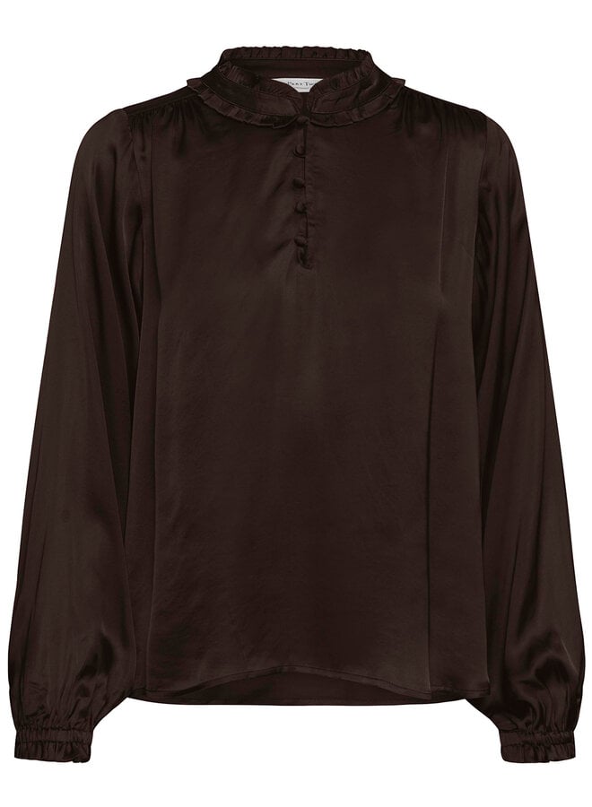 Blouse Part Two Caterina satinée brune