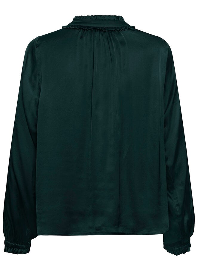 Blouse Part Two Caterina satinée vert pignons verts