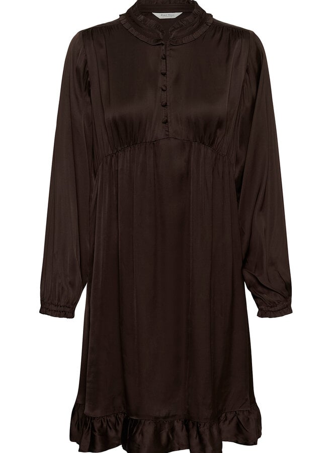 Robe Part Two Carouline satinée brune