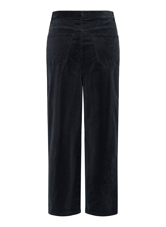 Pantalon Part Two Adelena en velours à fines côtes bleu marine