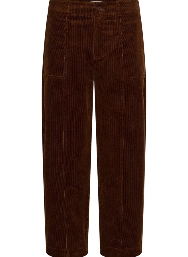 Pantalon Part Two Netta en corduroy marron