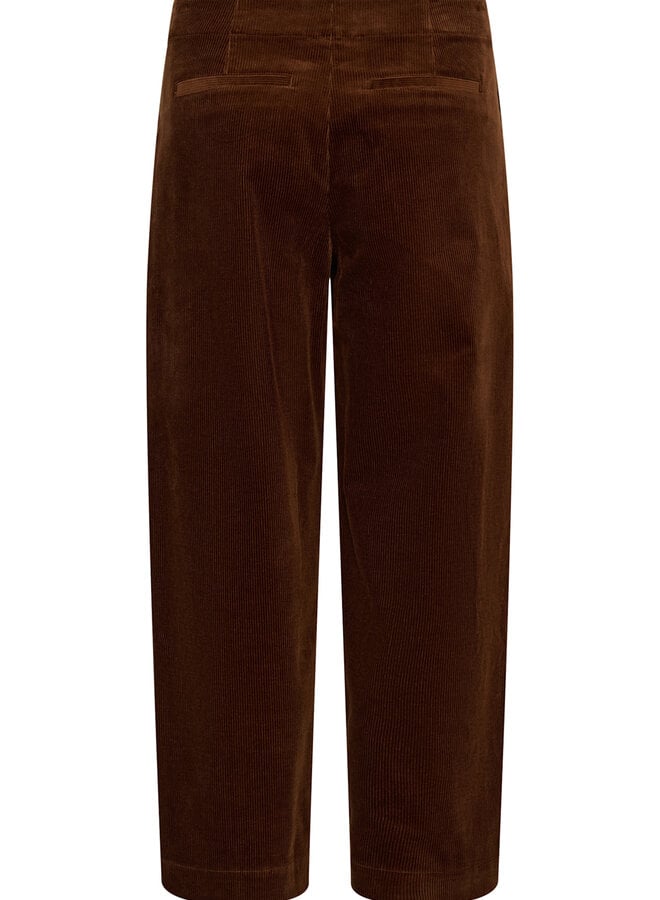Pantalon Part Two Netta en corduroy marron