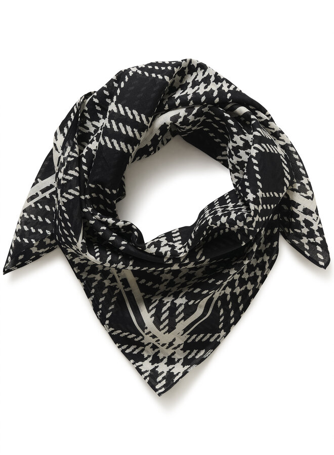 Foulard carré Part Two Phi bleu marine imprimé écru