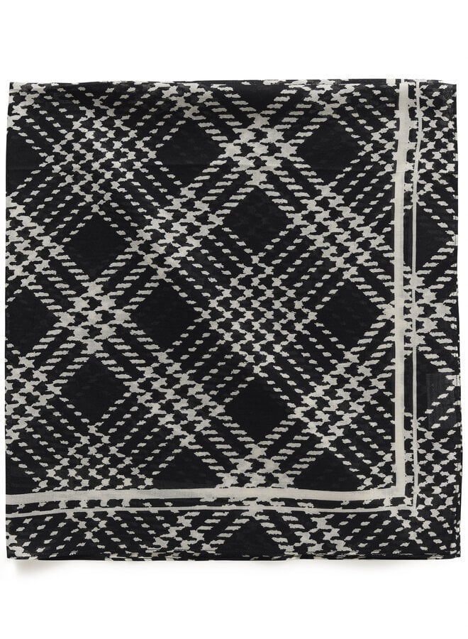 Foulard carré Part Two Phi bleu marine imprimé écru