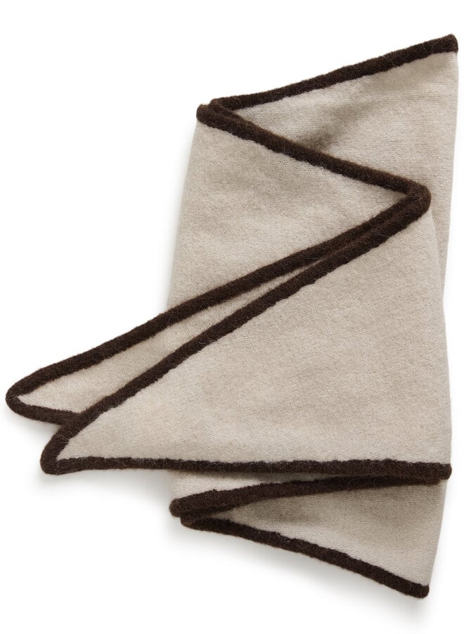 Foulard Part Two Cimya en pointe écru bordé brun