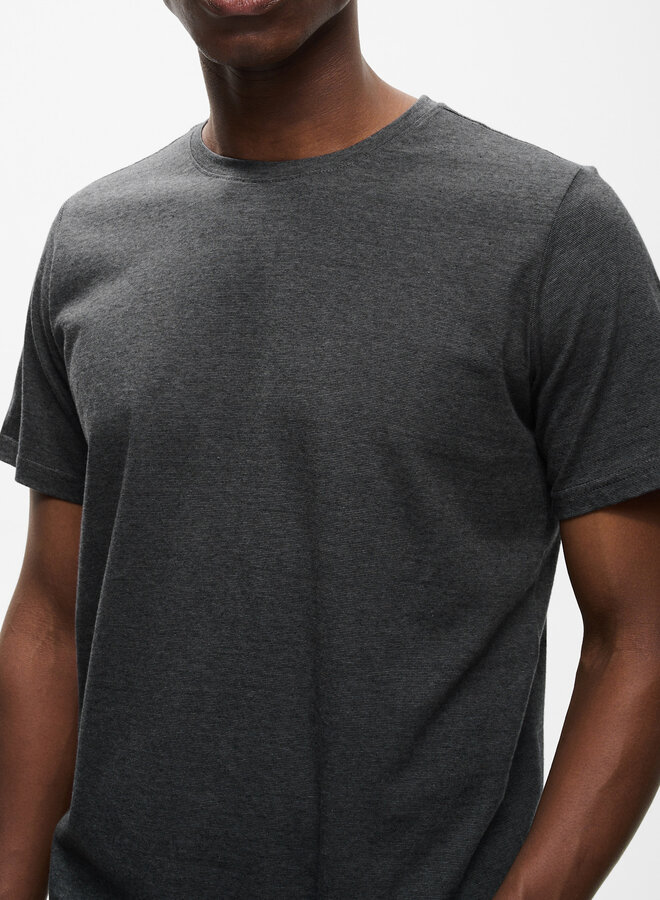 T-shirt Matinique Jermane à fines rayures gris fer & noirs