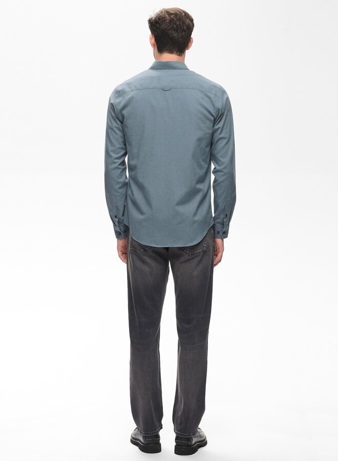 Chemise Matinique Trostol en flanelle mince bleu mirage