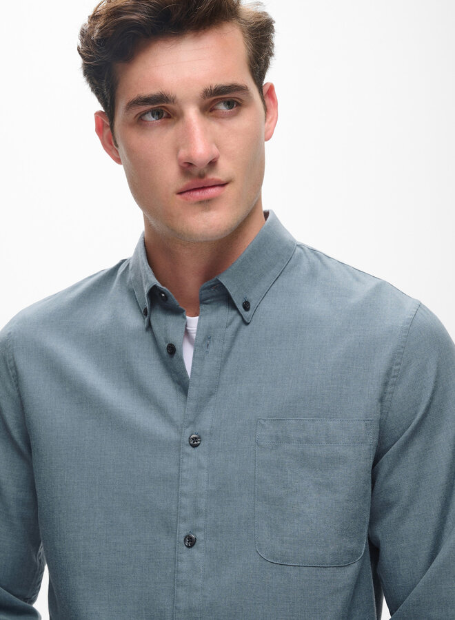 Chemise Matinique Trostol en flanelle mince bleu mirage