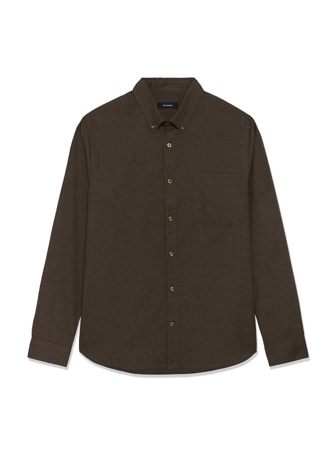 Chemise Matinique Trostol en flanelle mince brun café