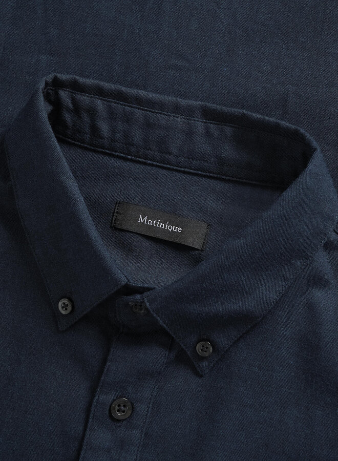 Chemise Matinique Trostol en flanelle mince bleu marine