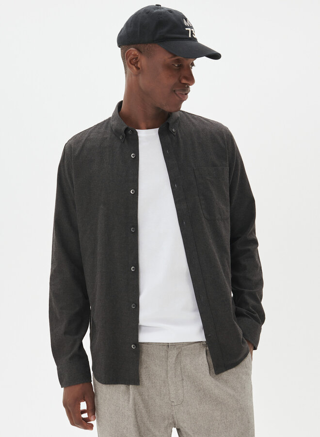 Chemise Matinique Trostol en flanelle mince gris charcoal