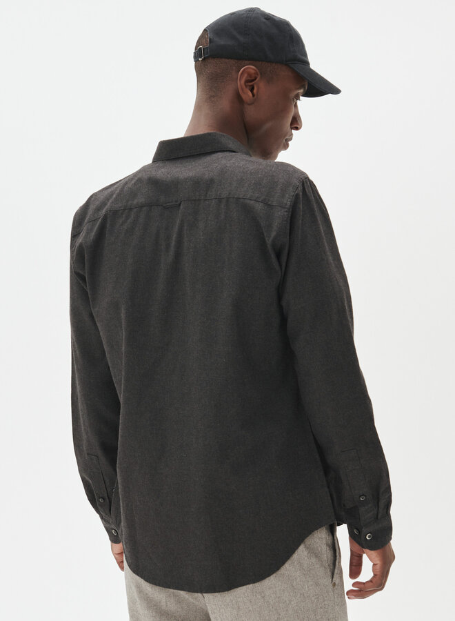 Chemise Matinique Trostol en flanelle mince gris charcoal