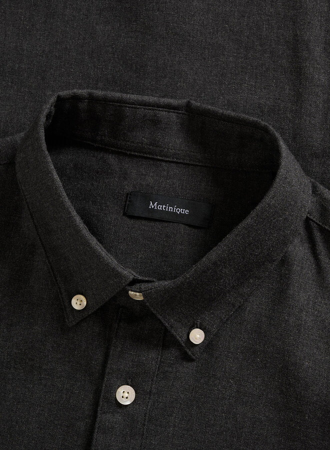 Chemise Matinique Trostol en flanelle mince gris charcoal